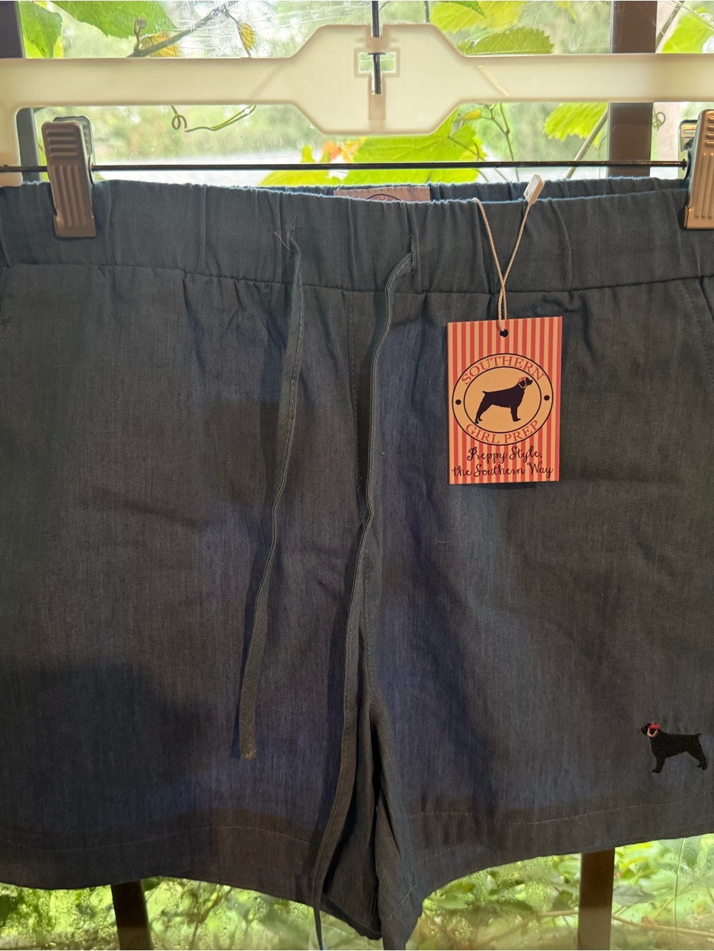 Southern Girl Prep Navy Drawstring Shorts